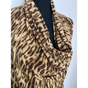 MICHAEL KORS COWL NECK ANIMAL PRINT SIZE XS LONG SLEEVE